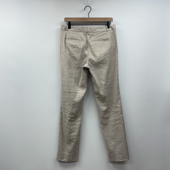 Banana Republic Ryan Mid-Rise Linen Trouser Boot Pant Boho Minimalist Tan 6 - Picture 4 of 7